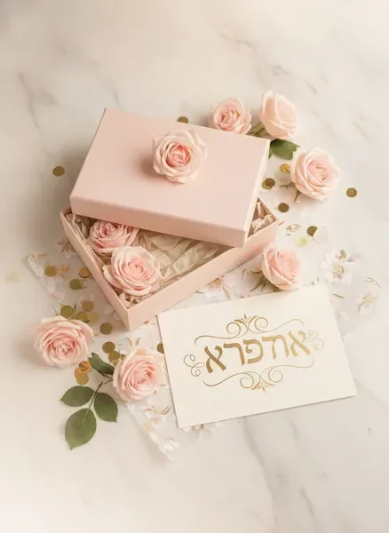 מארז מתנה יוקרתי בעיצוב קולולו עם ורדים וקונפטי זהוב